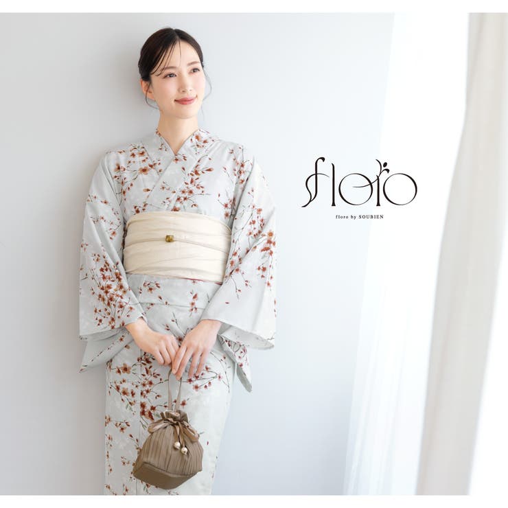 floro by SOUBIEN】浴衣2点セット （浴衣＋兵児帯) [SOUBIEN