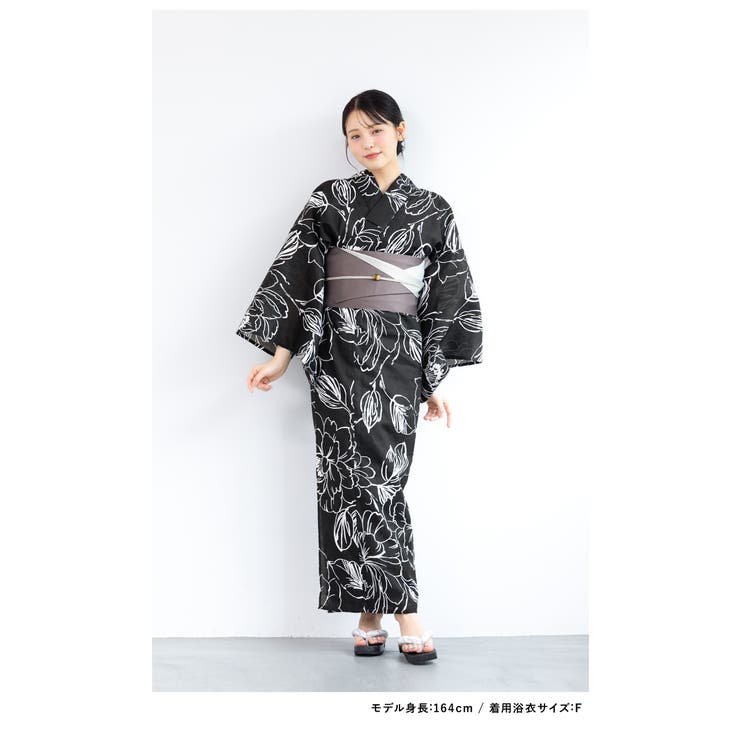 SOUBIEN 古風 浴衣・帯・下駄セット （浴衣 レディース セット 3