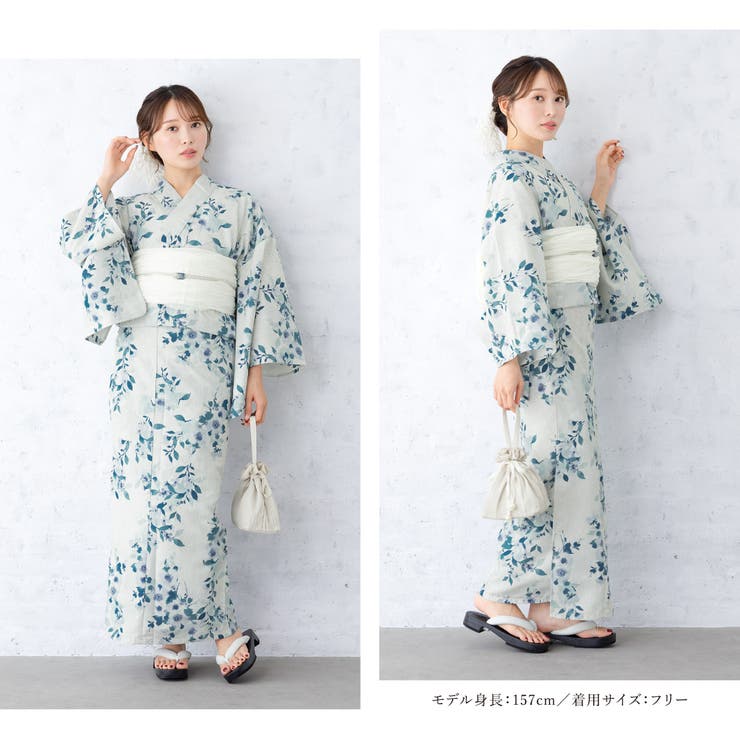 SOUBIEN 浴衣セット SOUBIEN 浴衣 セット レディース 浴衣セット 半幅帯 大人 2点