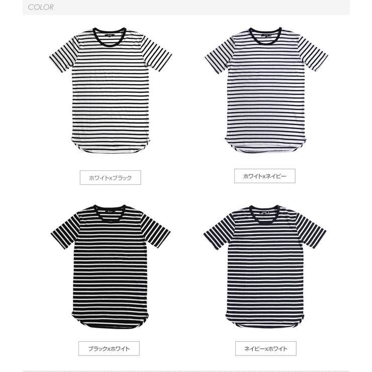 ロング丈ボーダーTシャツ ロング丈Tシャツ ボーダー[品番
