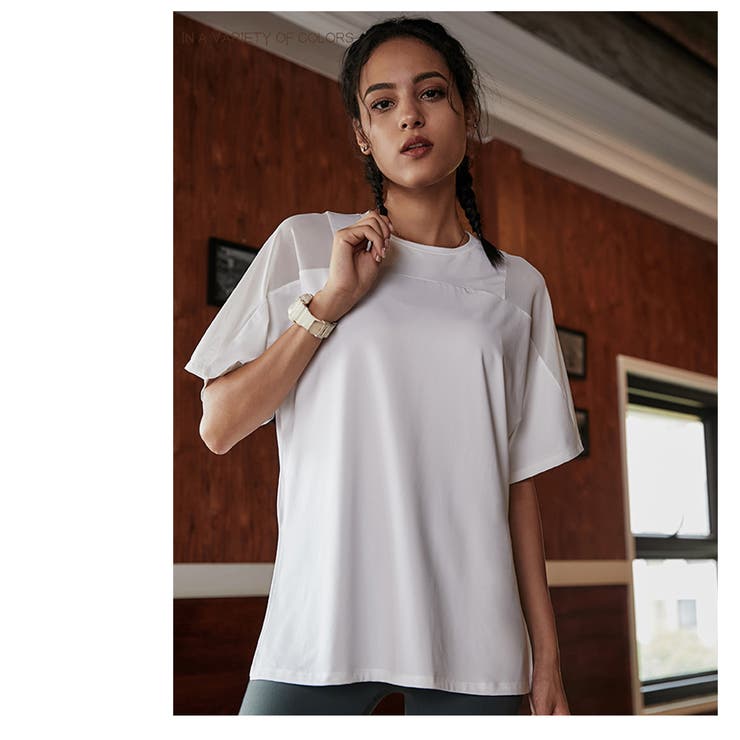 ショルダーメッシュTシャツ レディース 半袖 | Spero | 詳細画像11 