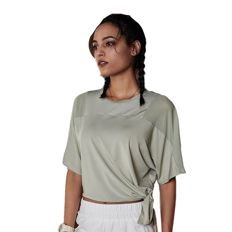 ライトグリーン | ショルダーメッシュTシャツ レディース 半袖 | Spero