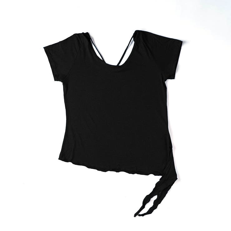 ブラック | ストリングTシャツ スポーツウェア レディース | Spero