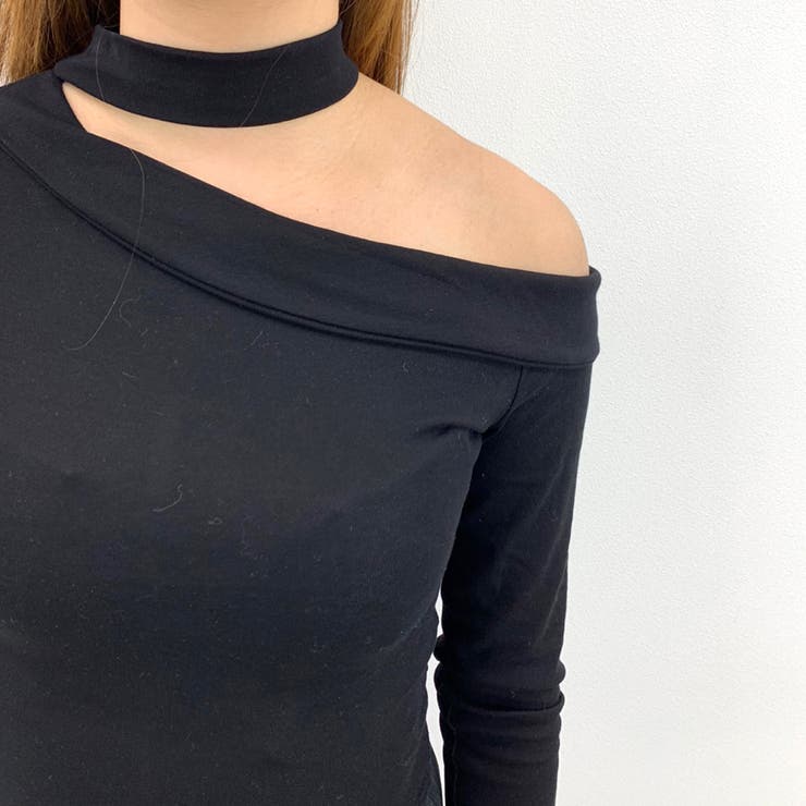 肩あきチョーカー風tops カットソー 74 Off