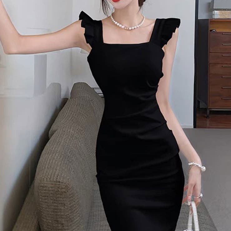 アシンメトリー肩フリルワンピース | SPIGA | 詳細画像1 