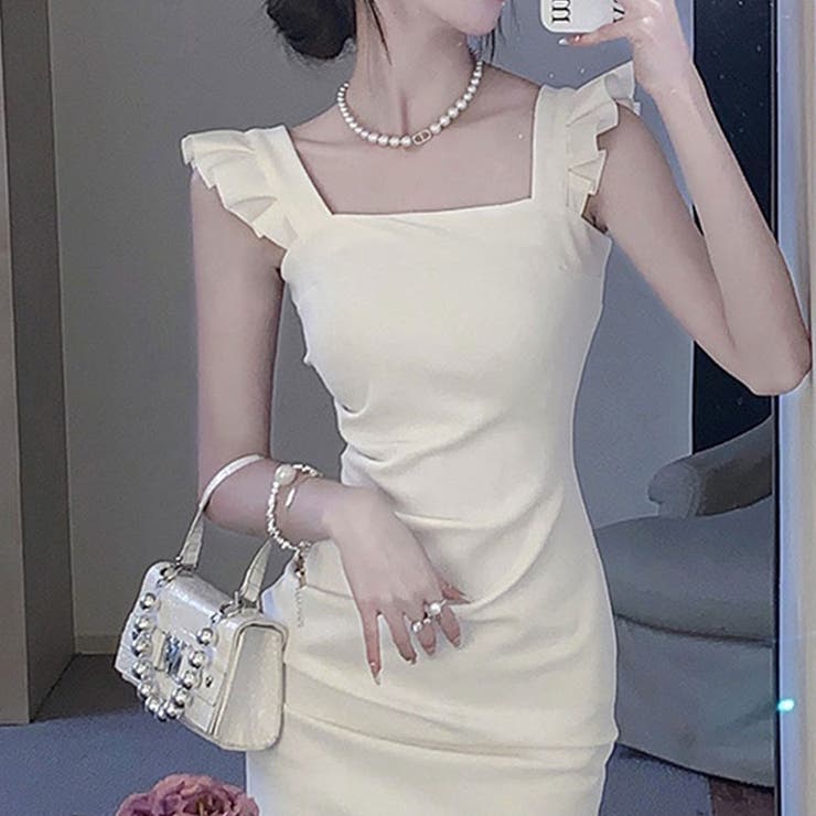 アシンメトリー肩フリルワンピース | SPIGA | 詳細画像3 