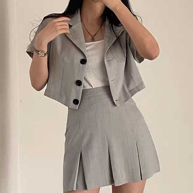 半袖シャツ+ミニスカートセットアップ[品番：SPGW0002707]｜SPIGA