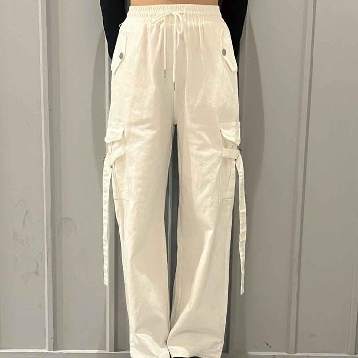 MARK LONA ホワイトパンツ サイドポケット付き MARK&LONA（マークアンドロナ） パンツ 白 サイド立体ロゴ メンズ 50