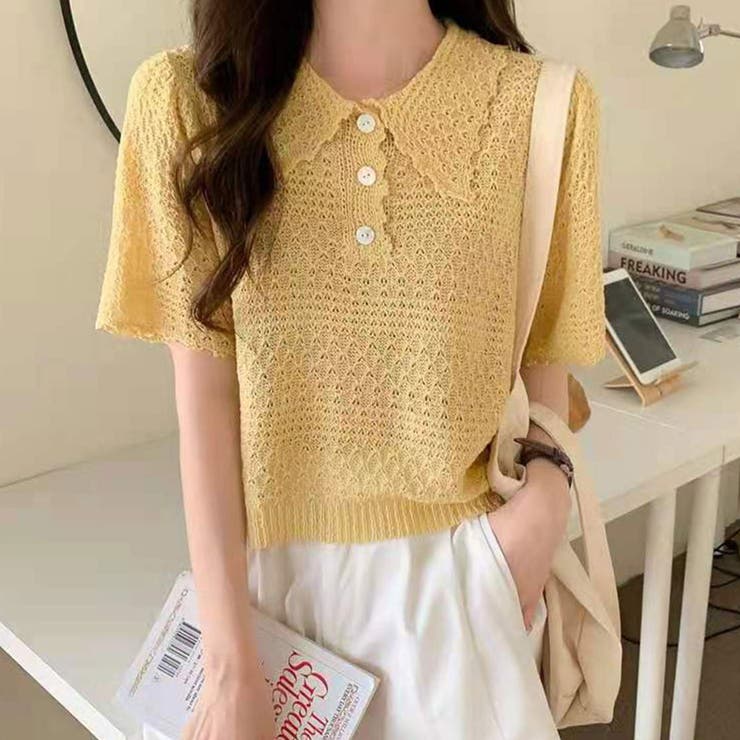 透かし編みニット半袖ポロシャツ 品番 Spgw Spiga スピーガ のレディースファッション通販 Shoplist ショップリスト