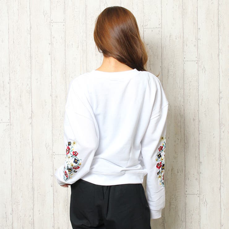 袖花刺繍スウェット[品番：SPRW0002051]｜SpRay（スプレイ）の