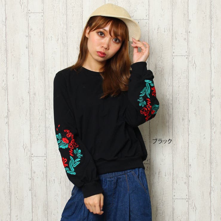 flanche lippe 袖刺繍 スウェットワンピース X4402 限定サイズ】ロゴ刺繍スウェットワンピース(ロングワンピース