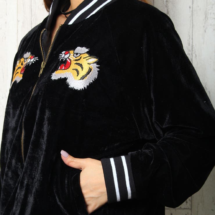 ベロアTIGERスカジャン[品番：SPRW0001937]｜SpRay（スプレイ
