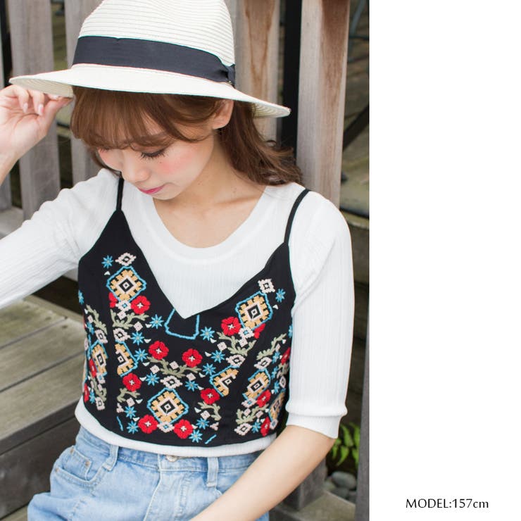 花刺繍ビスチェ[品番：SPRW0002683]｜SpRay（スプレイ）の