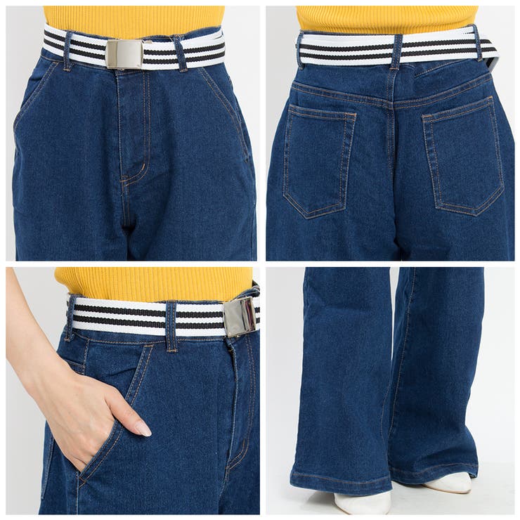 ガチャベルト付】デニムワイドパンツ[品番：SPRW0002710]｜SpRay