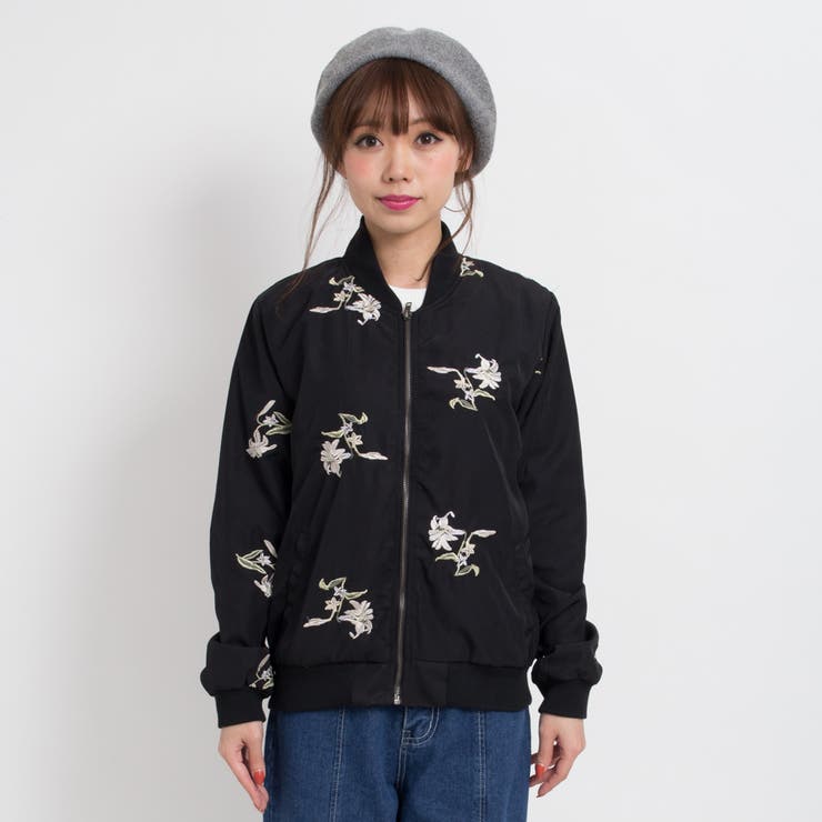 花刺繍ブルゾン[品番：SPRW0002361]｜SpRay（スプレイ）｜レディース