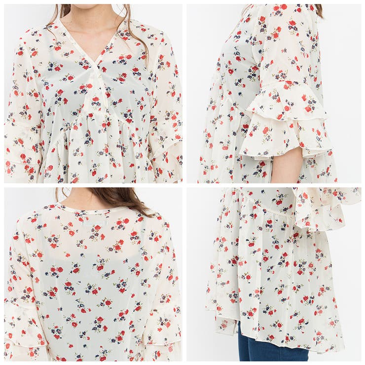 Lisette 花柄 五分袖チュニック、極美品 花柄5分袖チュニック[品番：SPRW0002738]｜SpRay（スプレイ