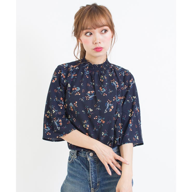 花柄シャーリング七分ハイネック | SpRay | 詳細画像6 