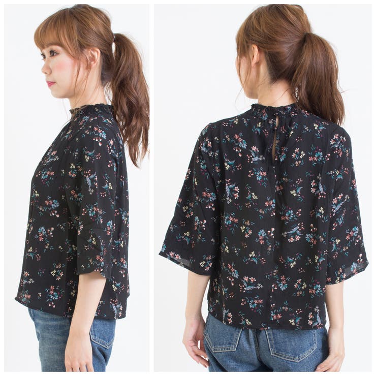 花柄シャーリング七分ハイネック | SpRay | 詳細画像8 