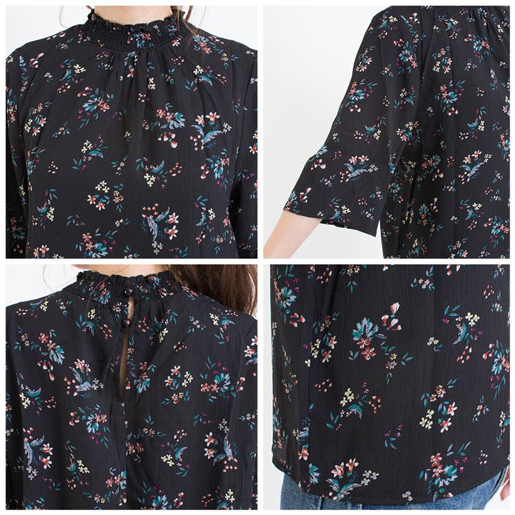 花柄シャーリング七分ハイネック | SpRay | 詳細画像9 