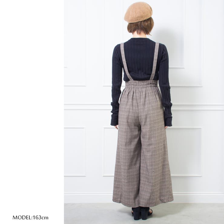 JNBY 未使用　サスペンダー付きパンツ　グレンチェック JNBY 未使用 サスペンダー付きパンツ グレンチェック GU