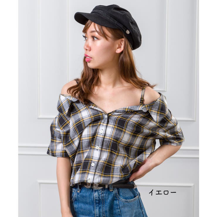 チェックオフショルシャツ[品番：SPRW0004209]｜SpRay（スプレイ