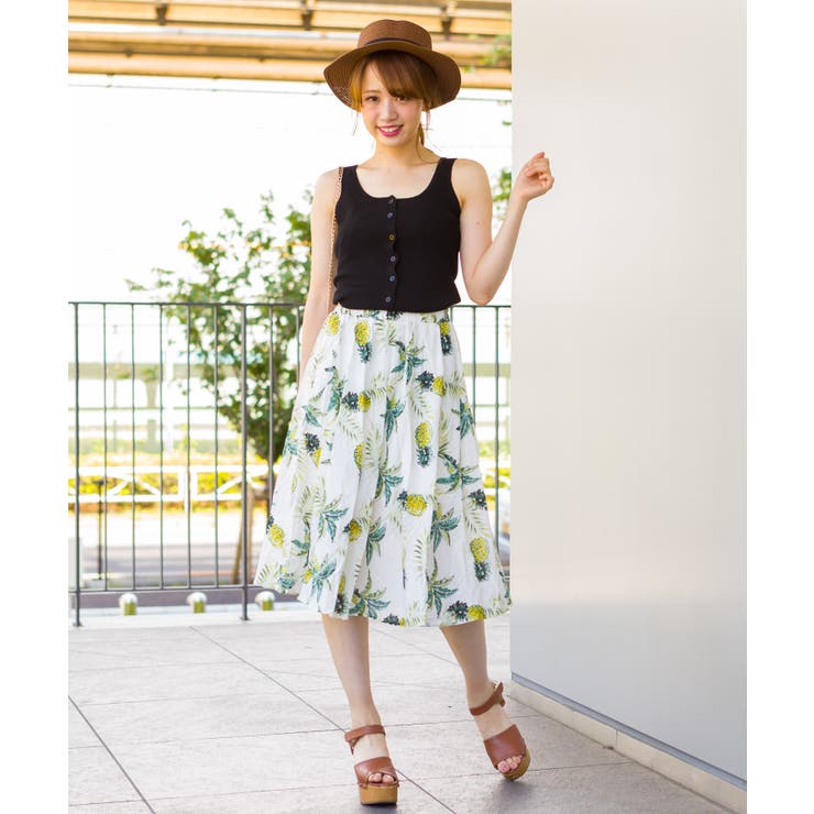 Sea New York パイナップル柄 スカート シルク混 Sea New York パイナップル柄 スカート シルク混 スカート
