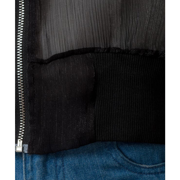 Sov. ソブ　刺繍付きシースルーブルゾン　ブラック　シースルー Sov.（ソブ）の「刺繍付きシースルーブルゾン（ブルゾン）」 - WEAR