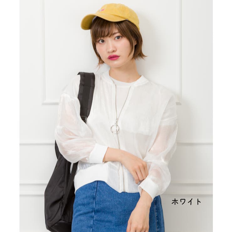 シースルー七分ブルゾン[品番：SPRW0004173]｜SpRay（スプレイ