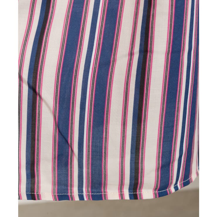 ベルト付マルチストライプシャツワンピース[品番：SPRW0003767