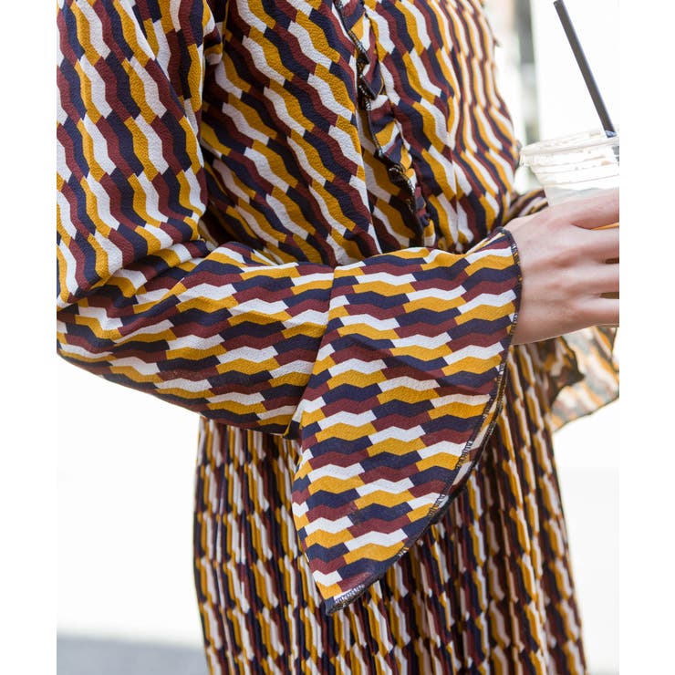 幾何学スタンドフリルワンピース/MEGA SALE CM 白石麻衣着用 | SpRay | 詳細画像3 