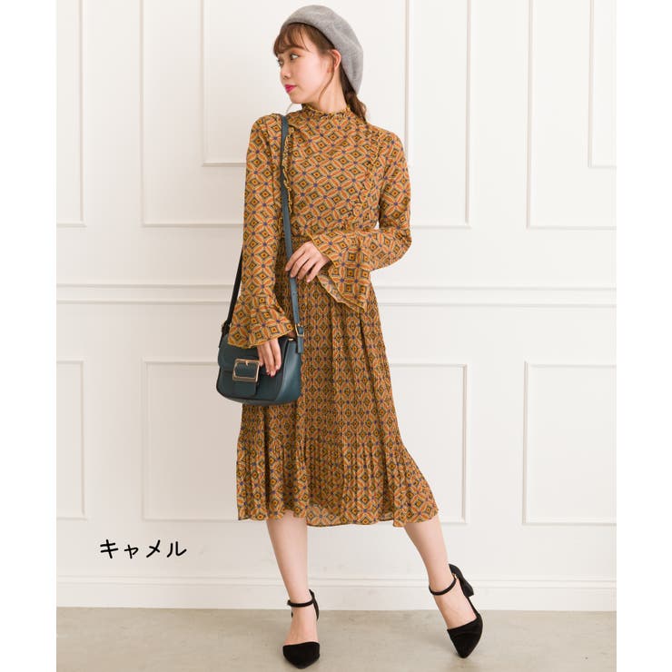 幾何学スタンドフリルワンピース/MEGA SALE CM 白石麻衣着用 | SpRay | 詳細画像7 