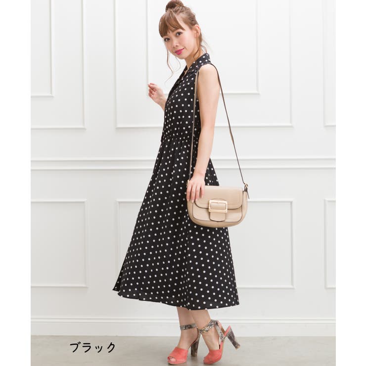 ドットオープンカラーノースリーブワンピース | SpRay | 詳細画像2 