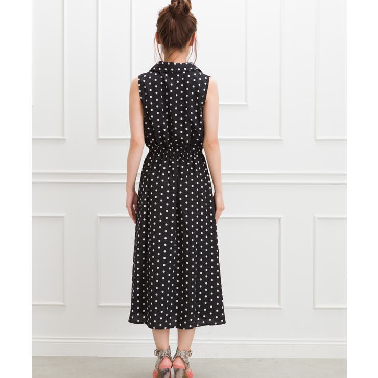 ドットオープンカラーノースリーブワンピース | SpRay | 詳細画像6 