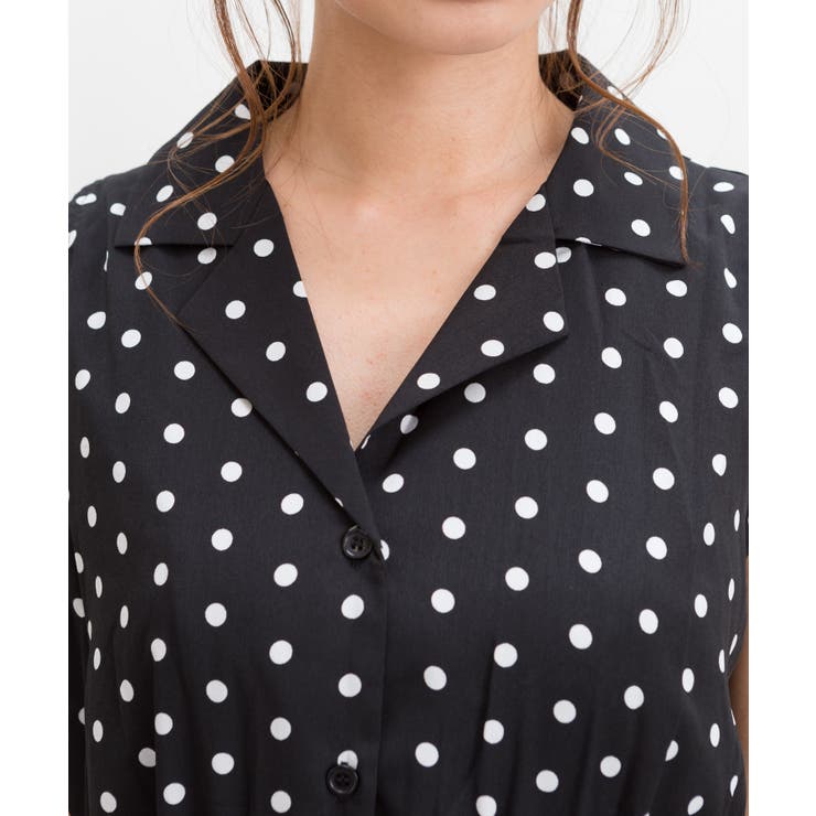 ドットオープンカラーノースリーブワンピース | SpRay | 詳細画像7 