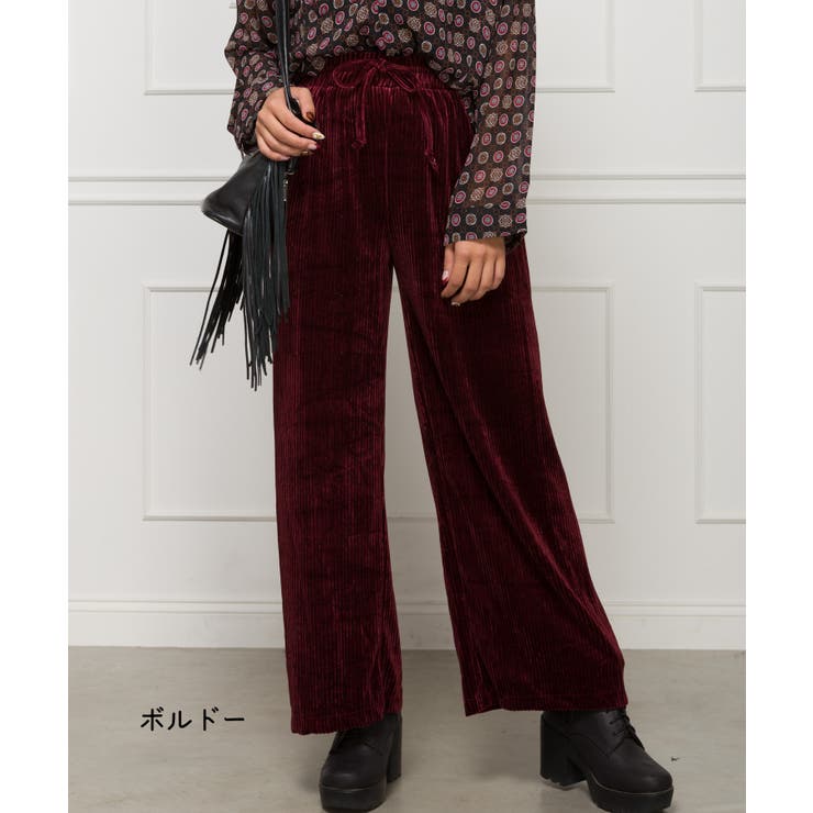 ボルドー | ベロアワイドパンツ | SpRay
