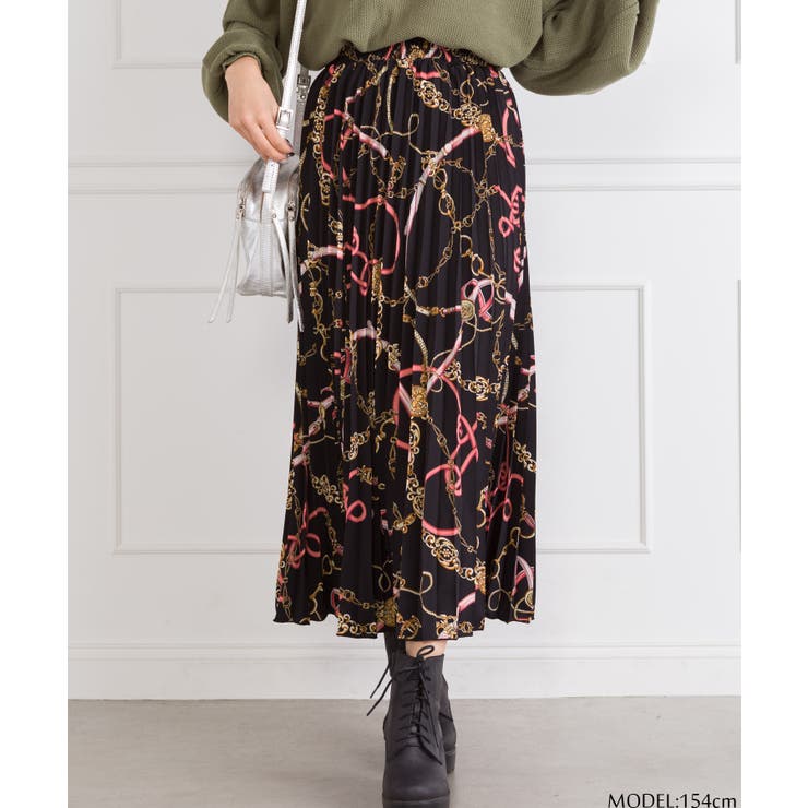 チェーン柄プリーツスカート[品番：SPRW0005749]｜SpRay（スプレイ）の