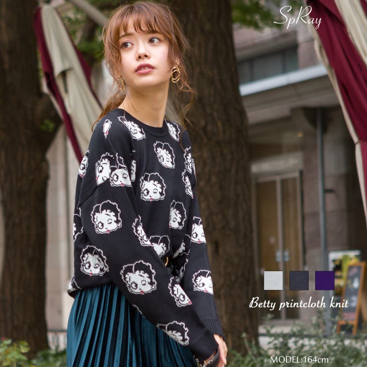 BETTY 総柄ニット[品番：SPRW0007115]｜SpRay（スプレイ）のレディース