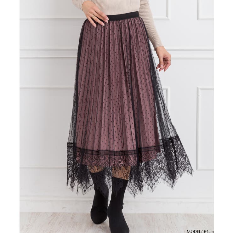 ピンク | ドットチュールリバーシブルスカート | SpRay