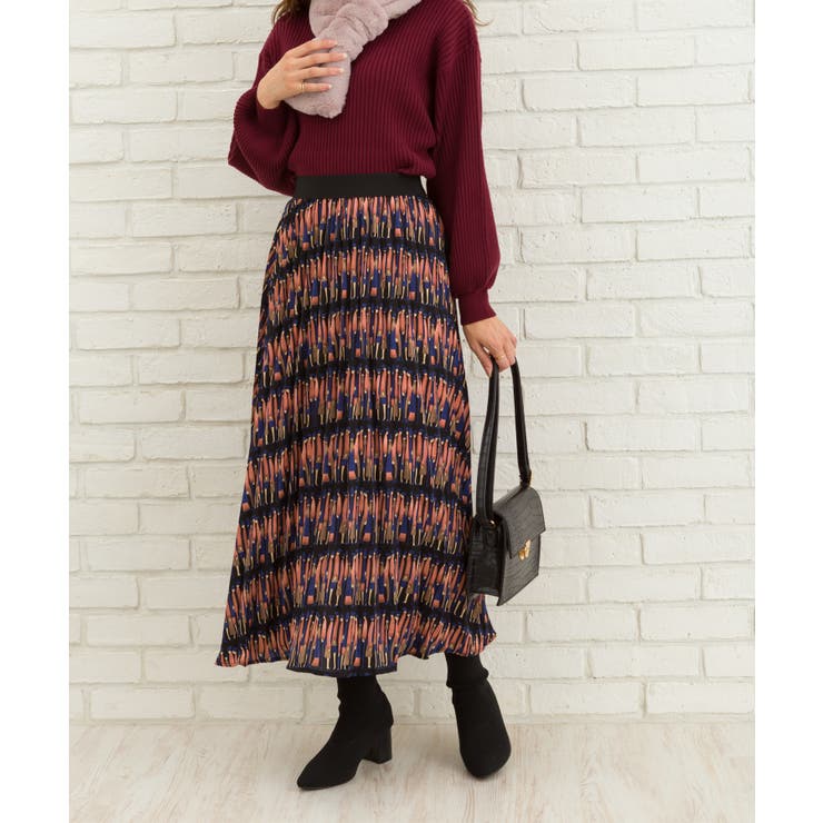 ピープル柄プリーツスカート | SpRay | 詳細画像6 