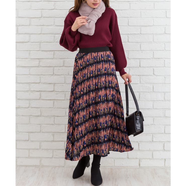 ピープル柄プリーツスカート | SpRay | 詳細画像5 