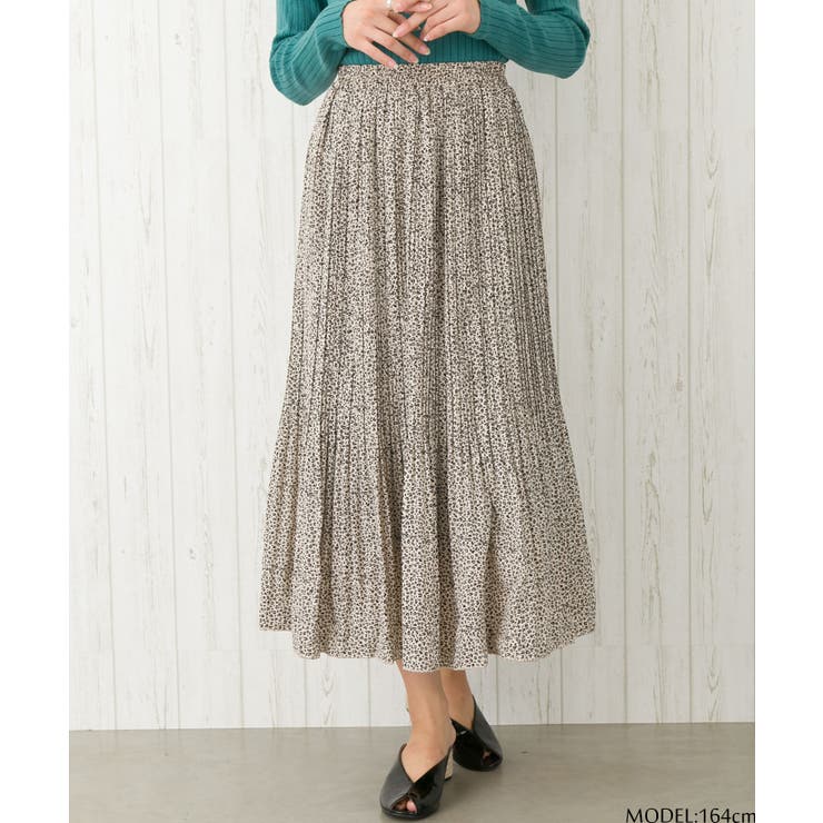 現行タグ　美品　バーバリー　プリーツ　フレア　レオパード　スカート She's Closet スカート レオパード/豹ヒョウ柄プリントロング丈