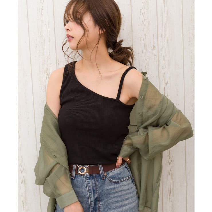 ブラック | アシメキャミタンクトップ | SpRay