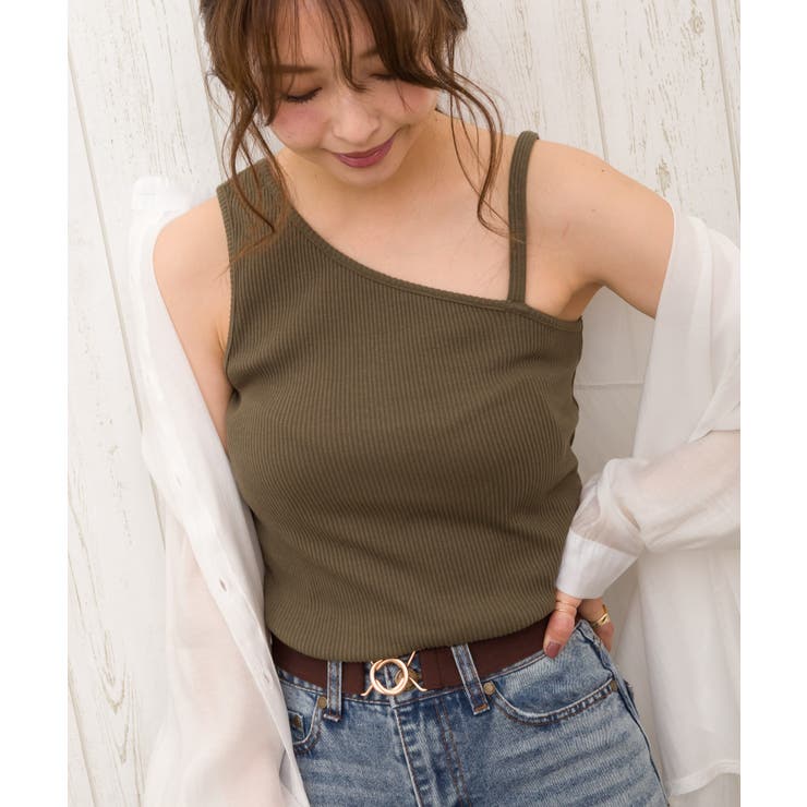 カーキ | アシメキャミタンクトップ | SpRay