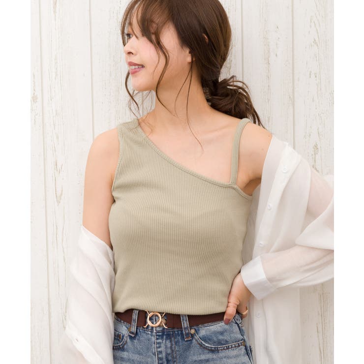 グリーン | アシメキャミタンクトップ | SpRay