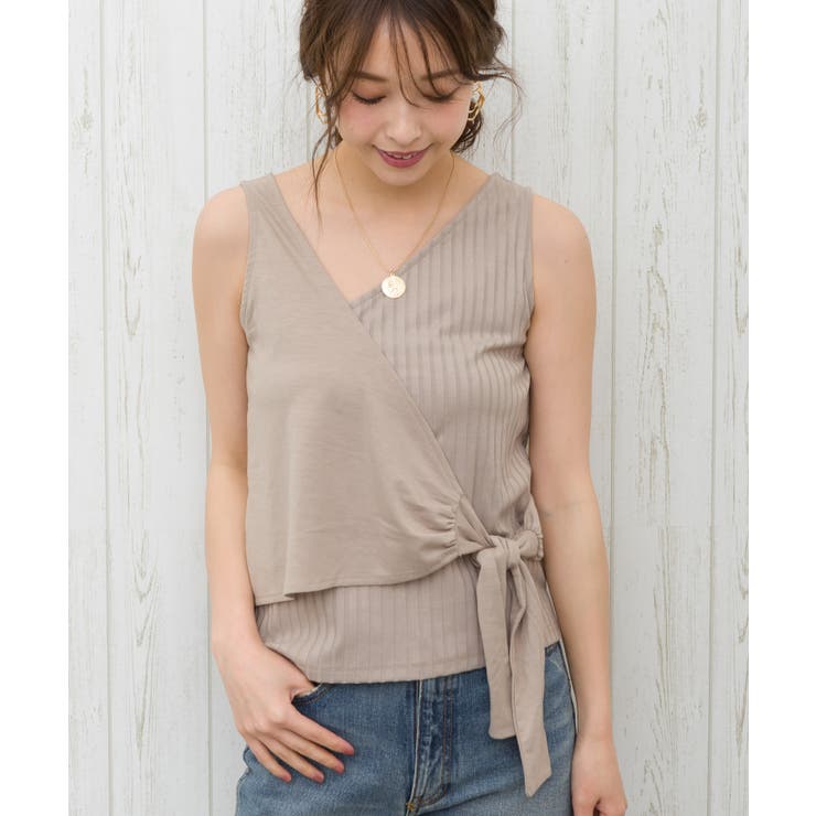 グレイッシュベージュ | フェイクレイヤードタンクトップ | SpRay