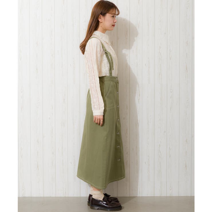 配色ステッチジャンパースカート[品番：SPRW0007462]｜SpRay（スプレイ