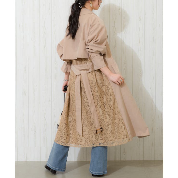 ベージュ（レース） | BACKチュールレーストレンチ | SpRay