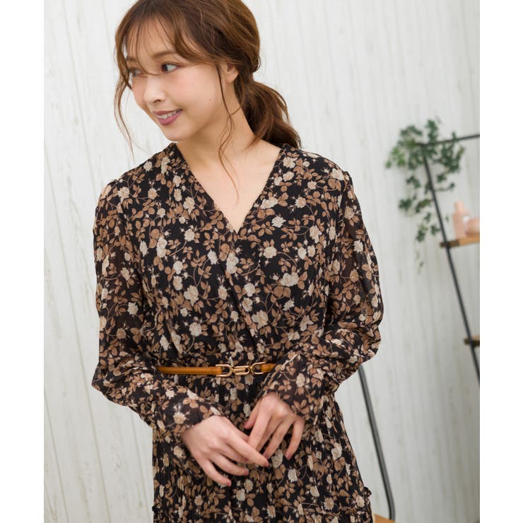 花柄カシュクールワンピース[品番：SPRW0007608]｜SpRay（スプレイ