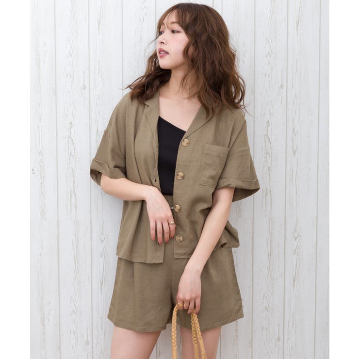 カーキ | レーヨン麻シャツSET UP | SpRay