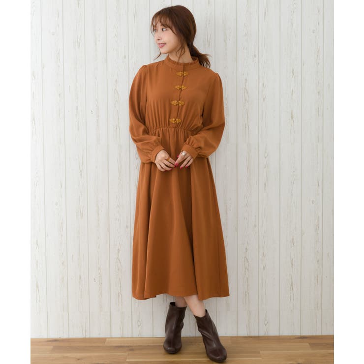 スタンドフリルチャイナワンピース 品番 Sprw Spray スプレイ のレディースファッション通販 Shoplist ショップリスト